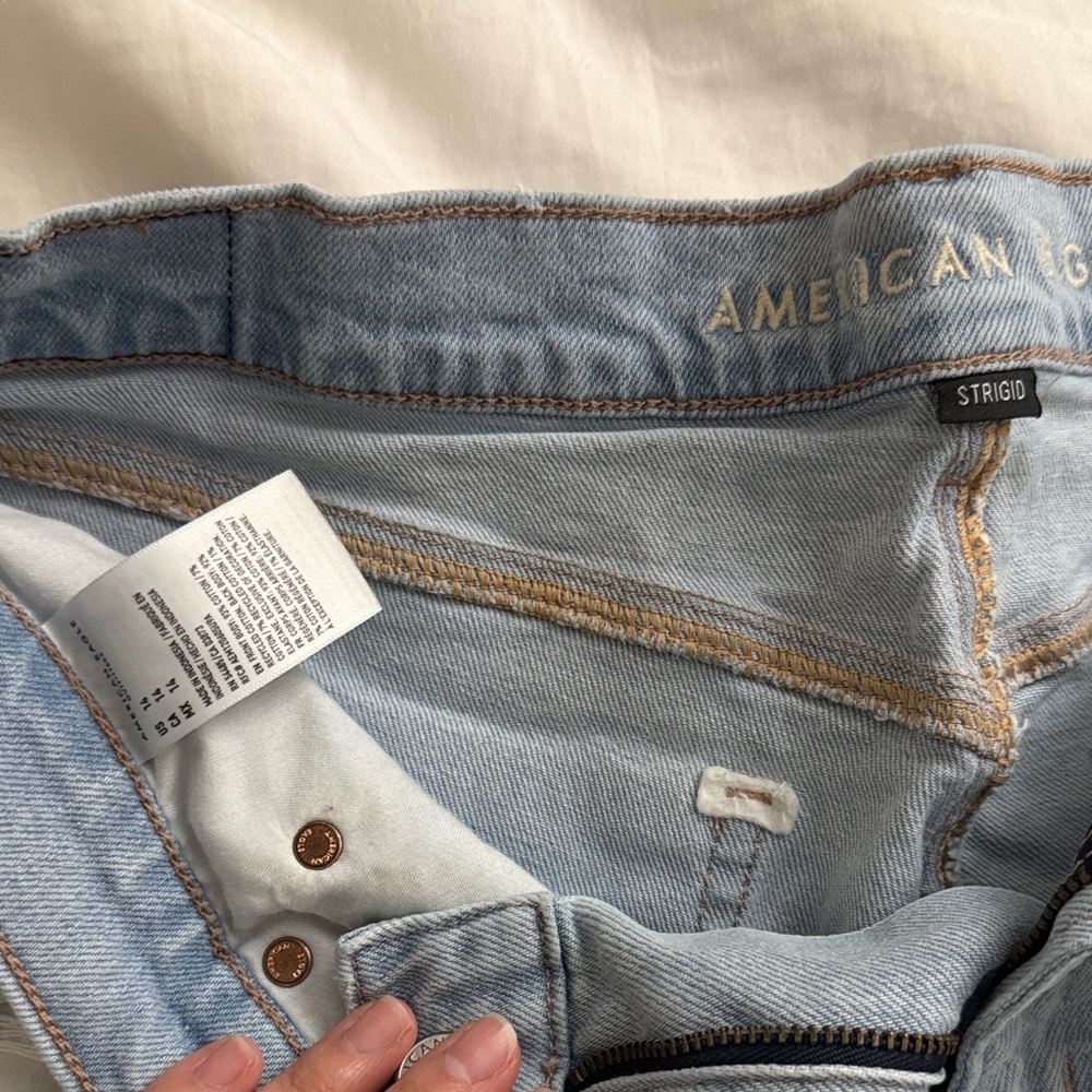 American Rag Light Blue Ripped Jean Shorts - Picture 2 of 3